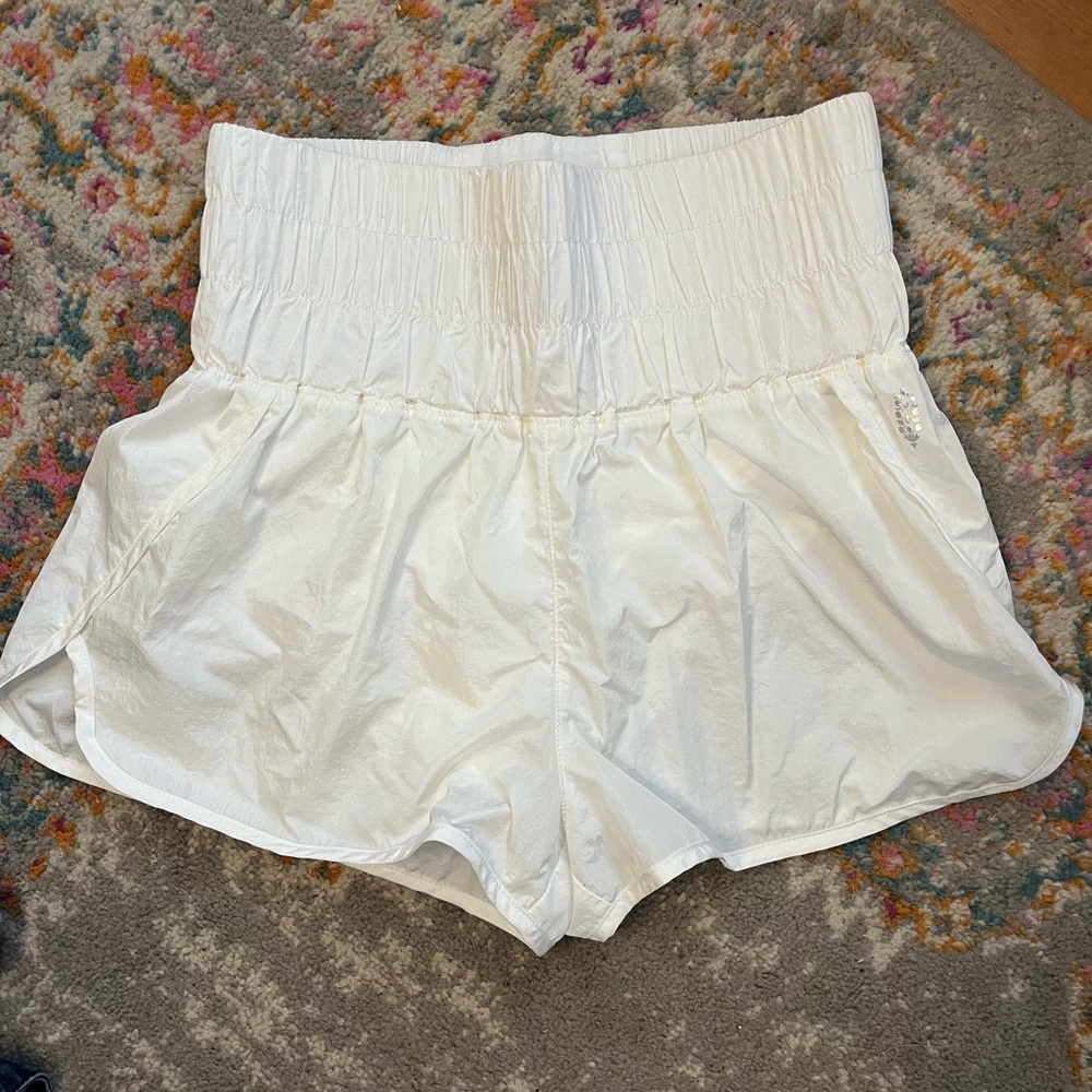 Free People White The Way Home Run Shorts